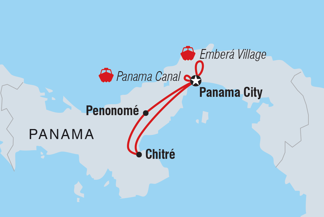 tourhub | Intrepid Travel | Classic Panama | Tour Map