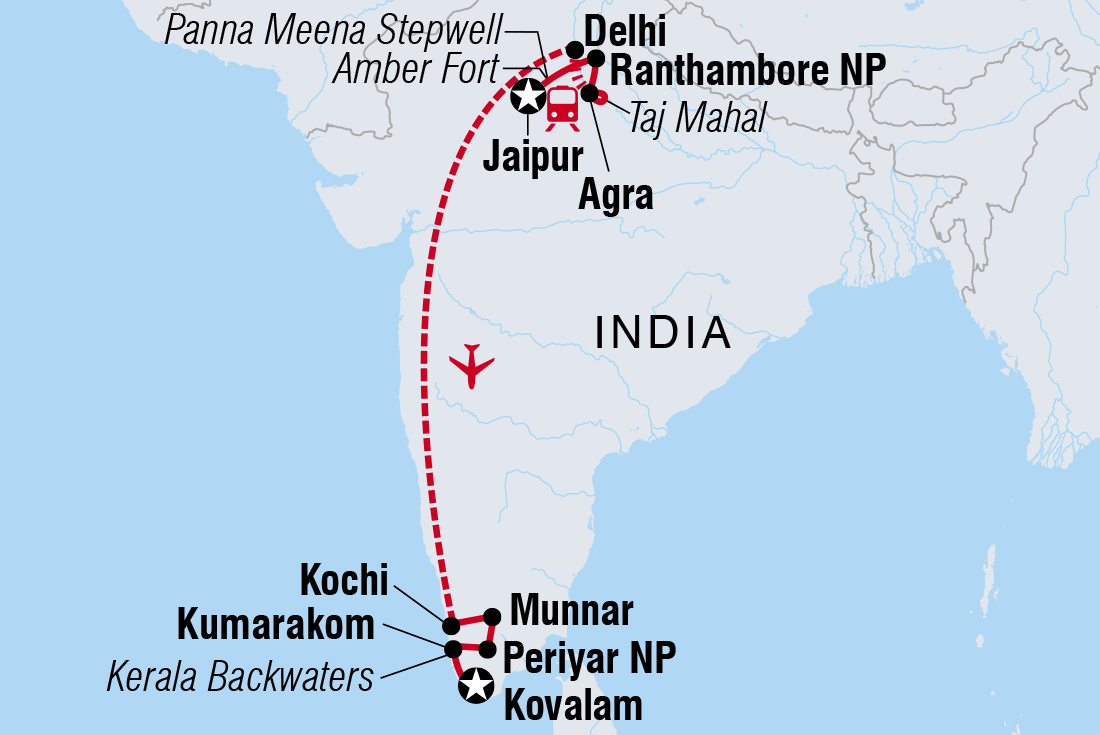 tourhub | Intrepid Travel | India Experience | Tour Map