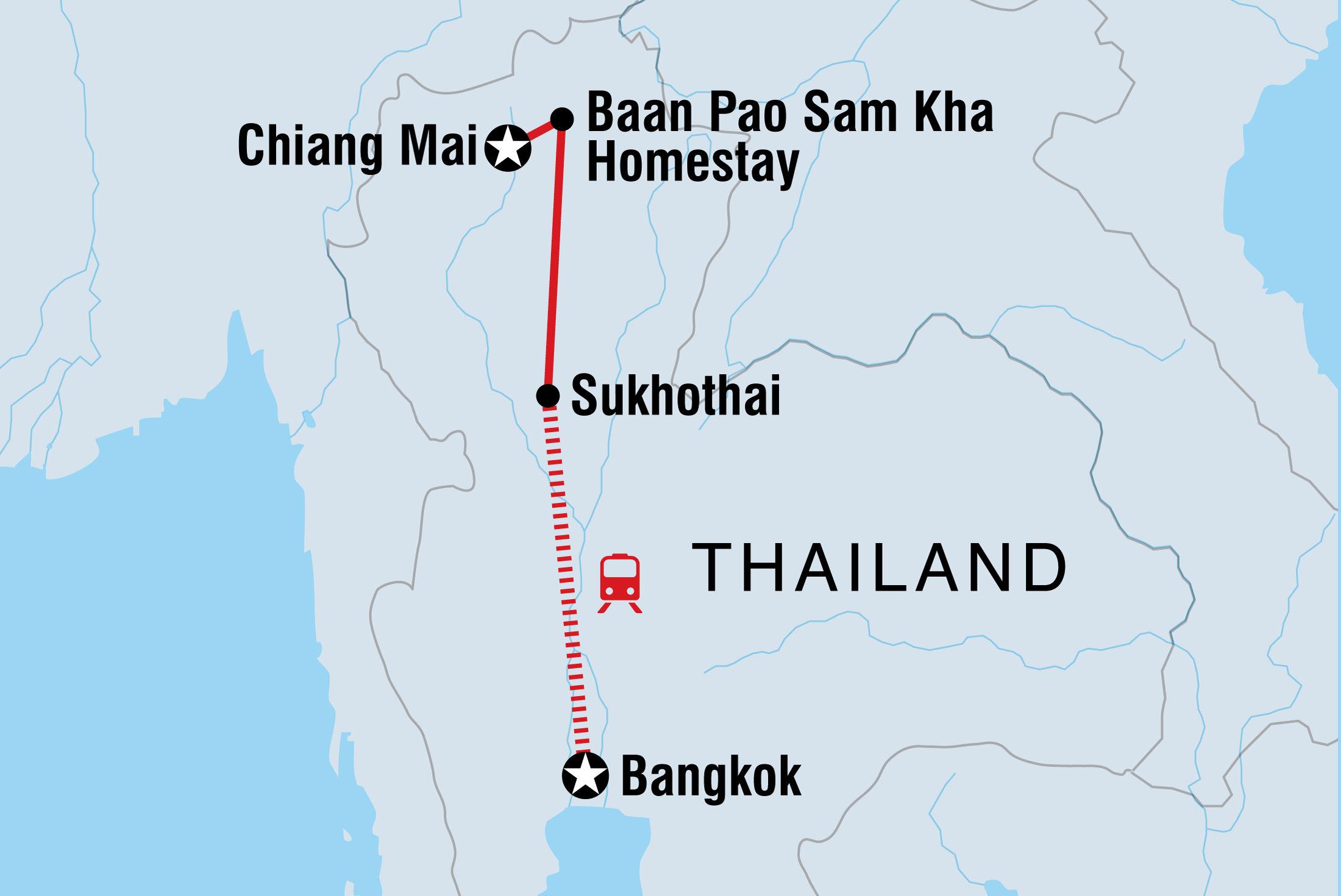 tourhub | Intrepid Travel | Explore Northern Thailand | Tour Map