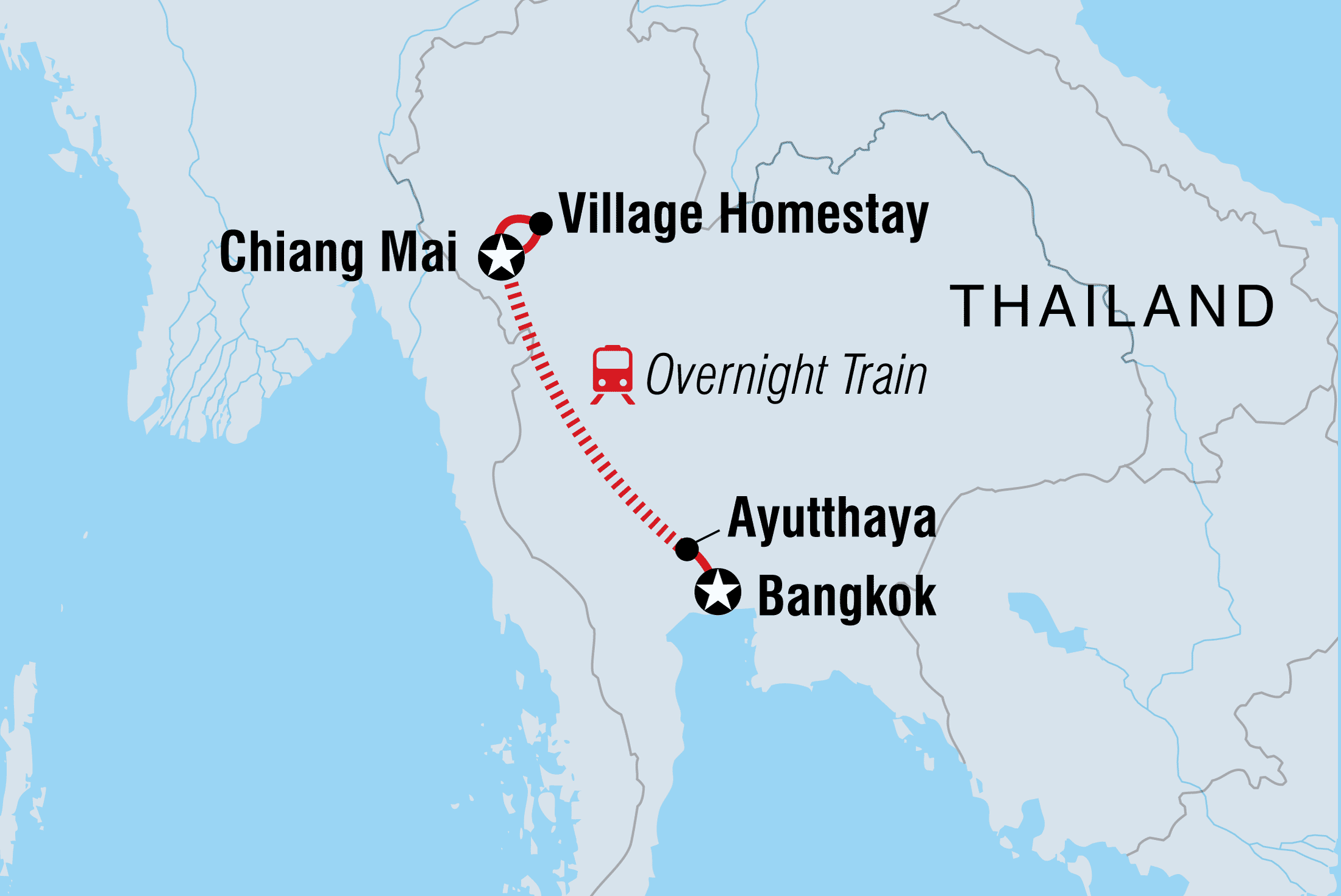 tourhub | Intrepid Travel | Thailand Real Food Adventure | Tour Map