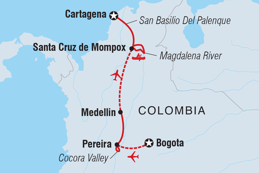 tourhub | Intrepid Travel | Premium Colombia			 | Tour Map