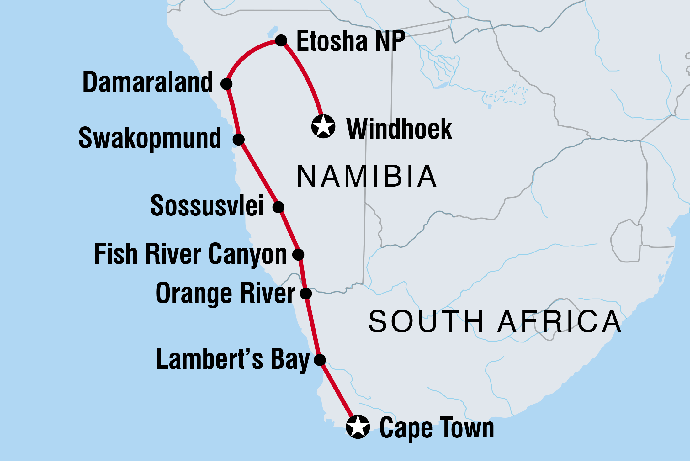 tourhub | Intrepid Travel | Namibia Discovery | Tour Map