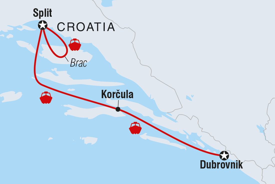 tourhub | Intrepid Travel | Croatia Real Food Adventure | ZMZC | Route Map