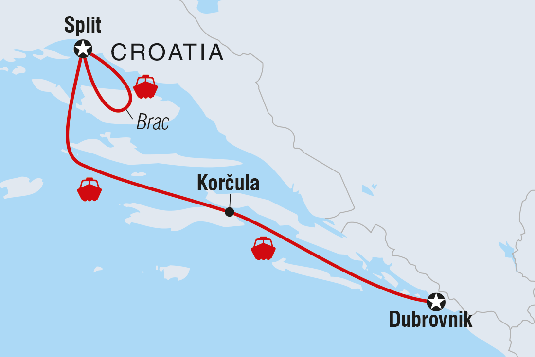 tourhub | Intrepid Travel | Croatia Real Food Adventure | Tour Map