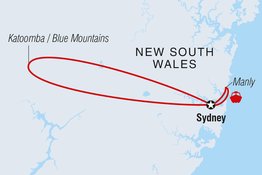 tourhub | Intrepid Travel | Best of Sydney & Blue Mountains | Tour Map