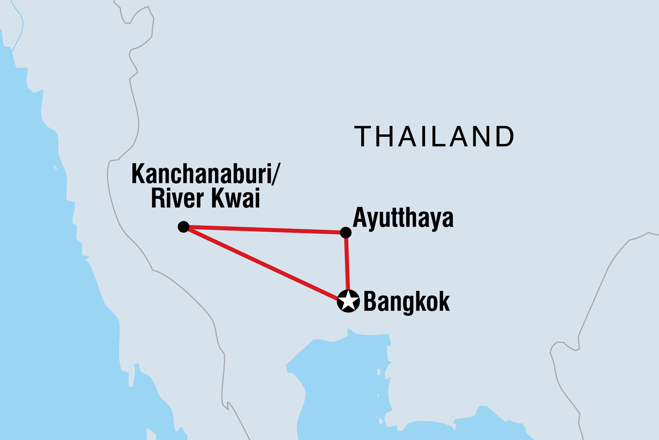 tourhub | Intrepid Travel | River Kwai & Ancient Thai Kingdoms | Tour Map