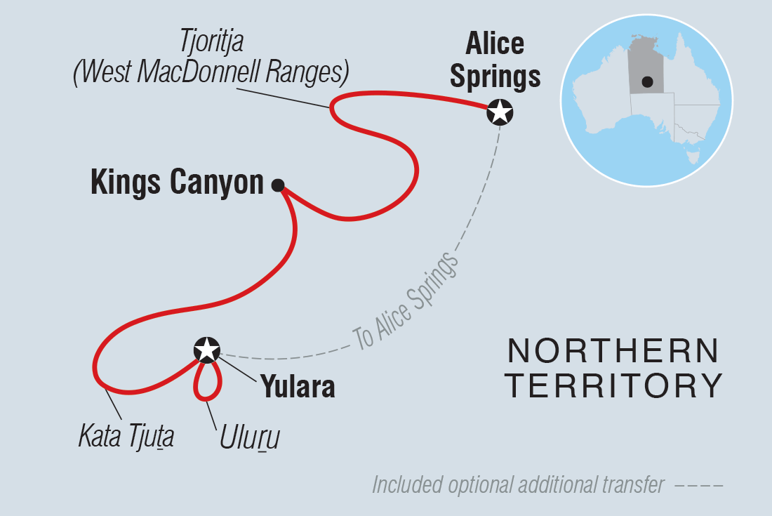tourhub | Intrepid Travel | Best of Uluru & Kings Canyon | Tour Map