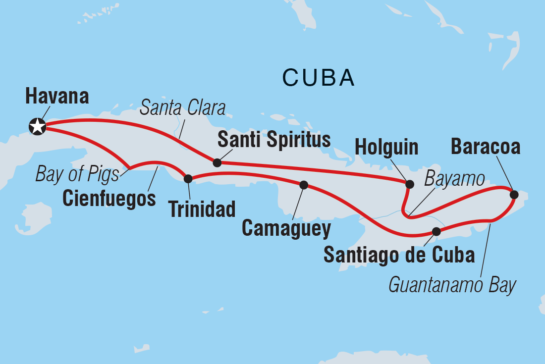 tourhub | Intrepid Travel | Best of Cuba | Tour Map