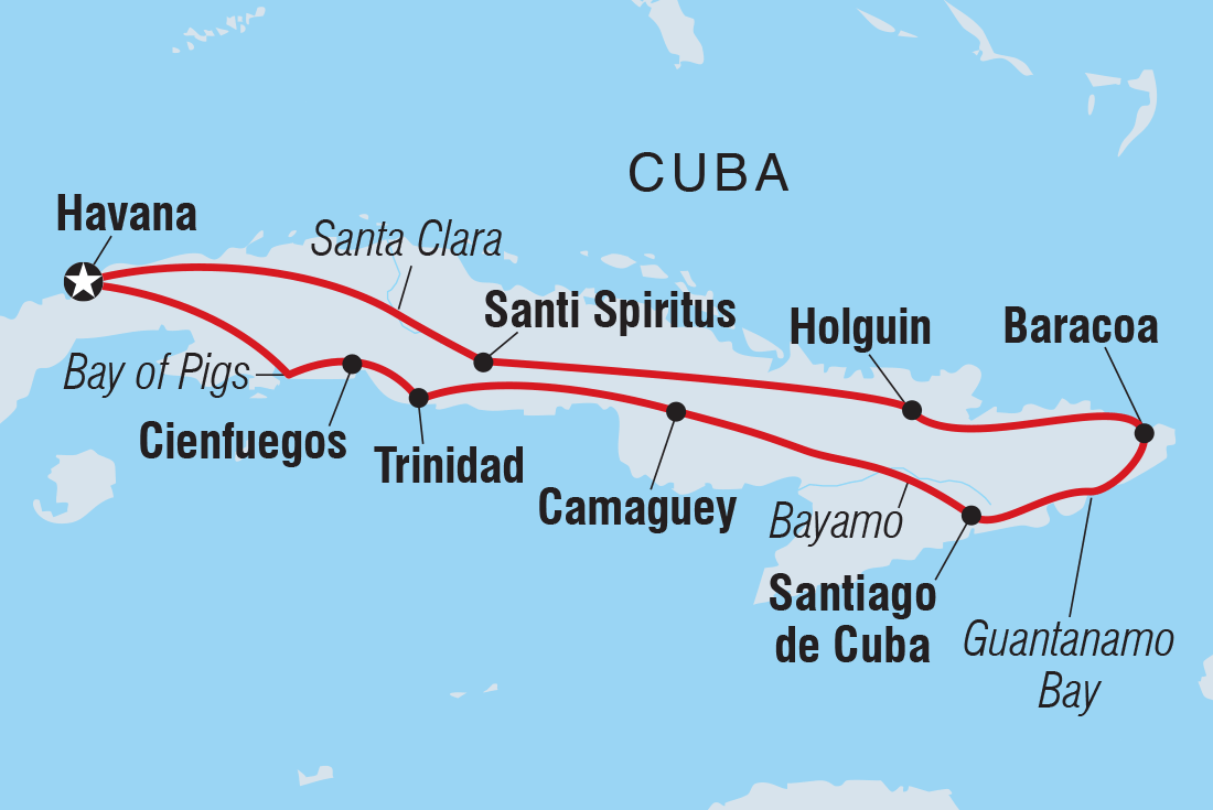 tourhub | Intrepid Travel | Best of Cuba | Tour Map
