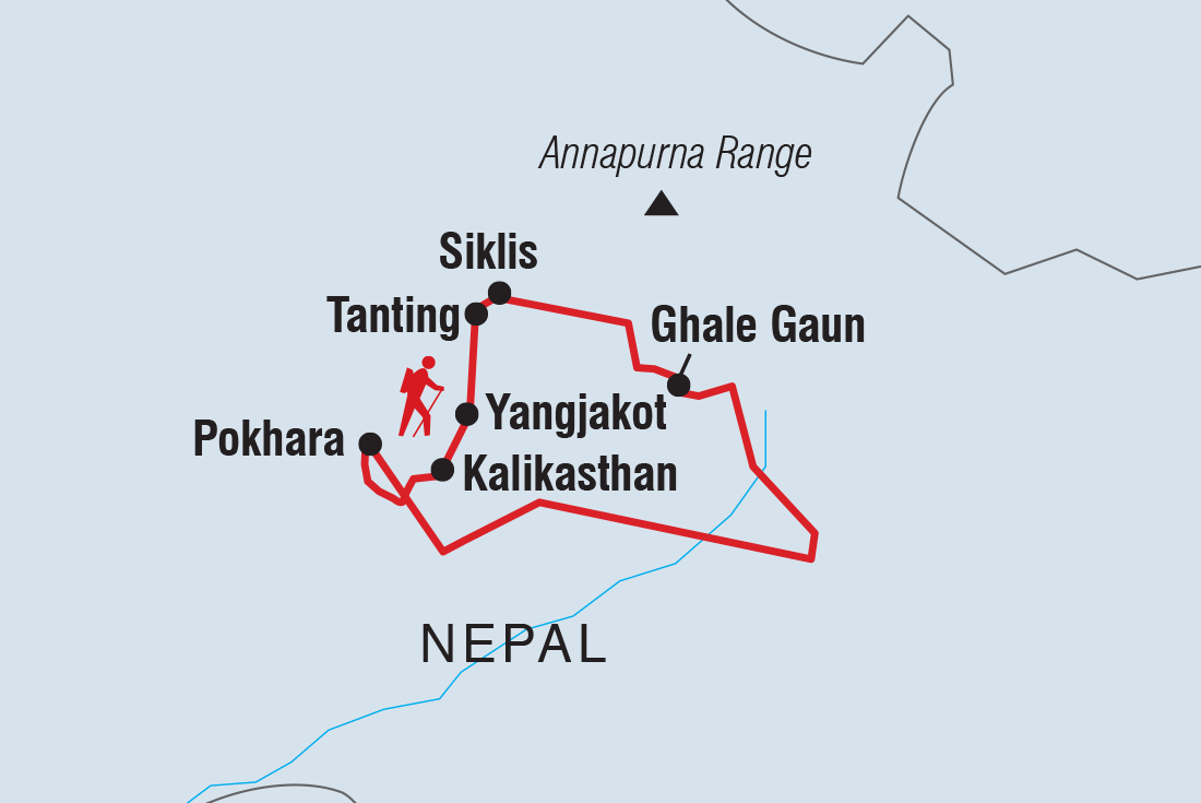 tourhub | Intrepid Travel | Annapurna Homestay Trek | Tour Map