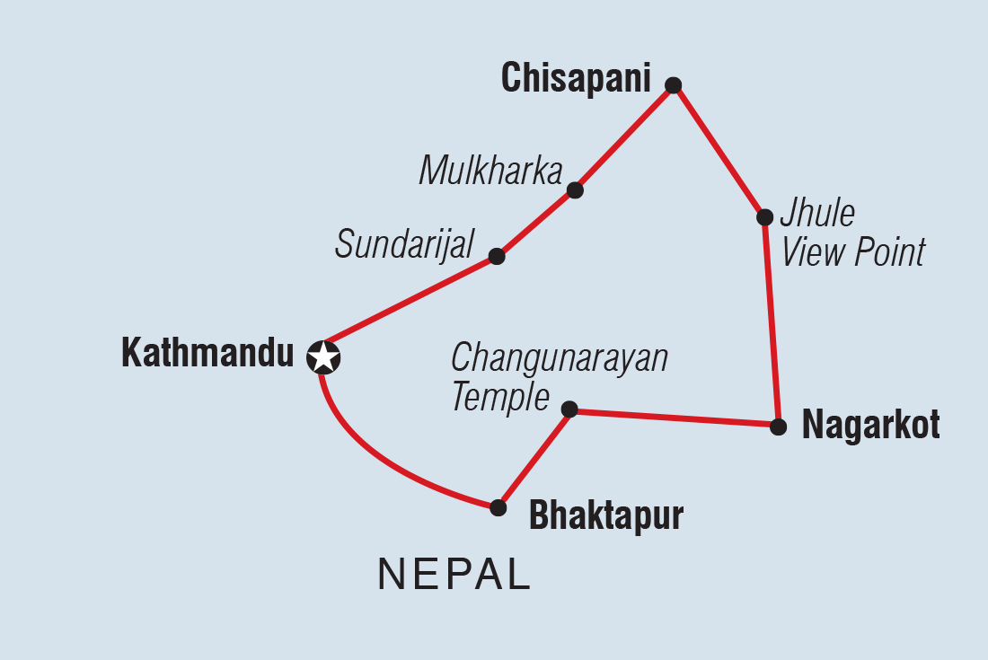 tourhub | Intrepid Travel | Kathmandu Valley Trek | Tour Map