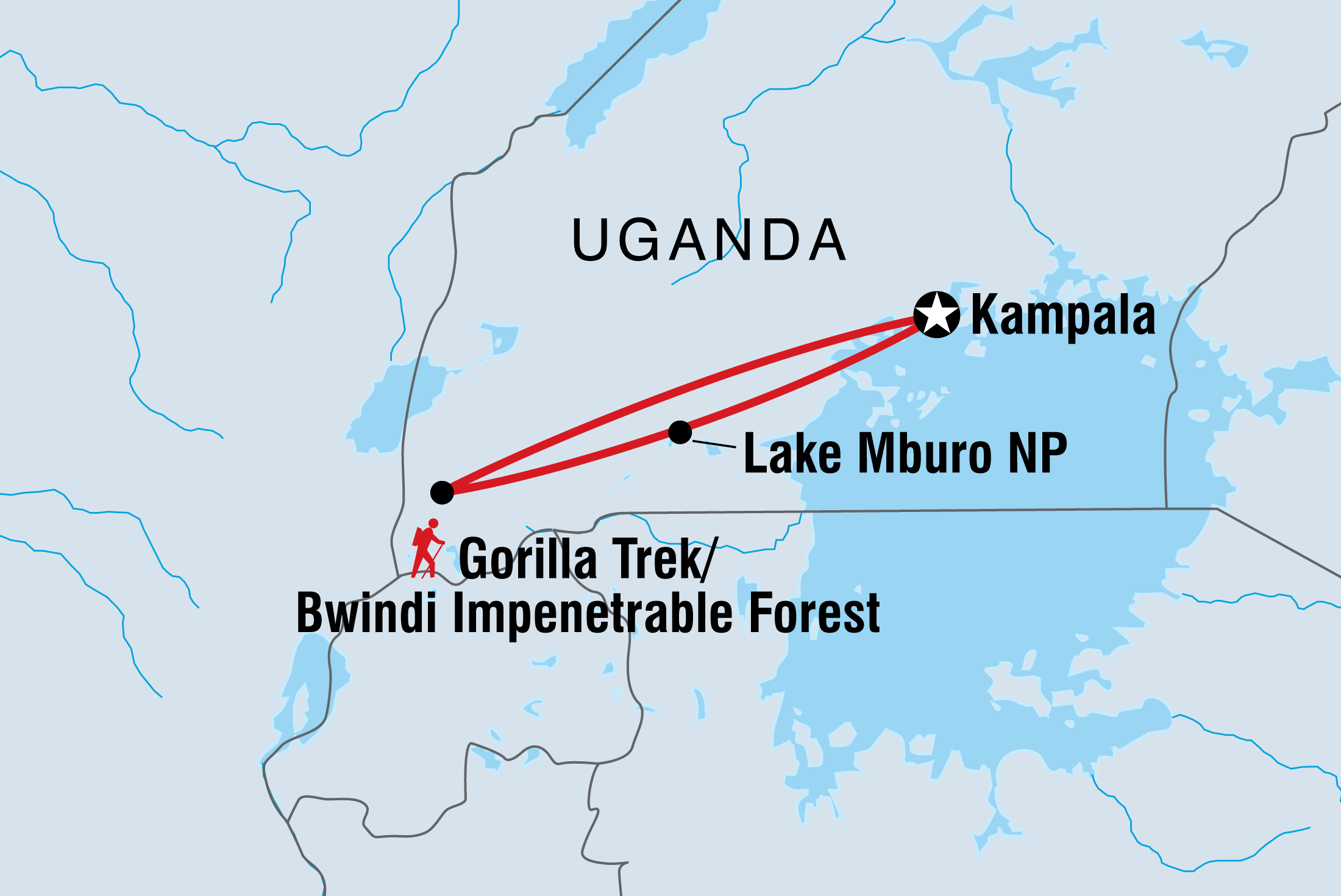 tourhub | Intrepid Travel | Uganda Gorilla Short Break: Original | Tour Map