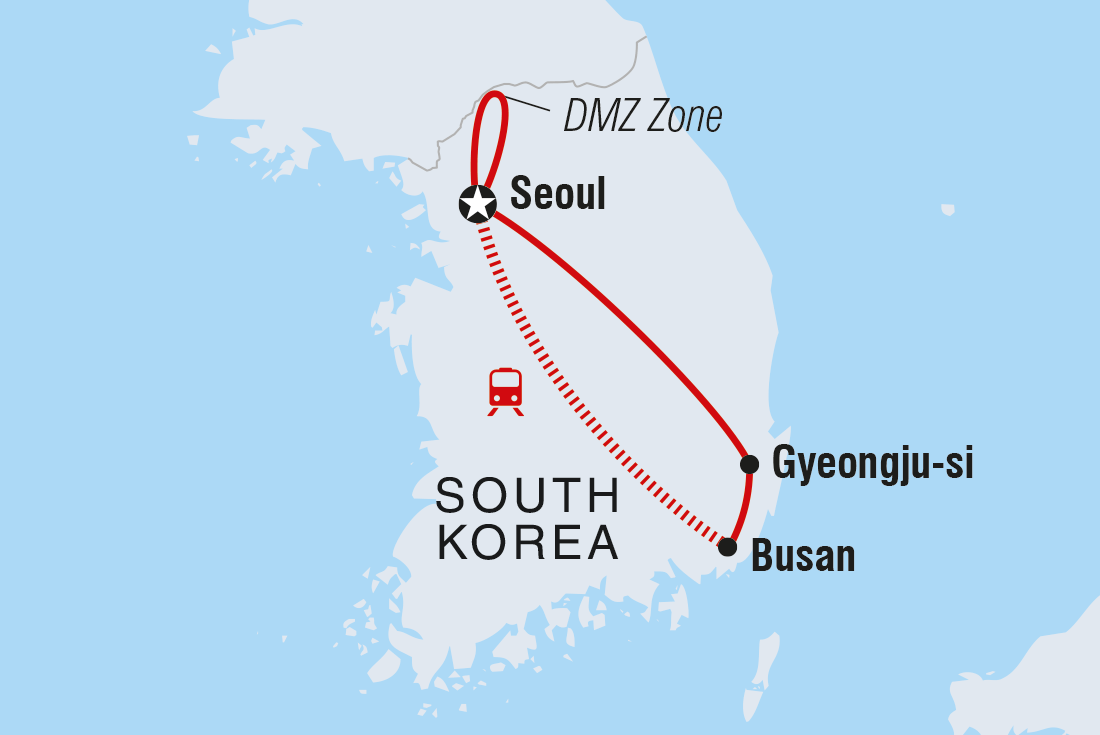 tourhub | Intrepid Travel | South Korea Family Holiday | Tour Map