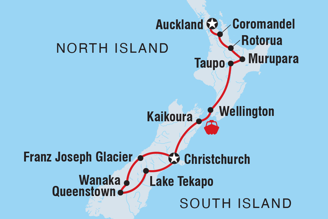 tourhub | Intrepid Travel | New Zealand Amplified (Southbound) | Tour Map