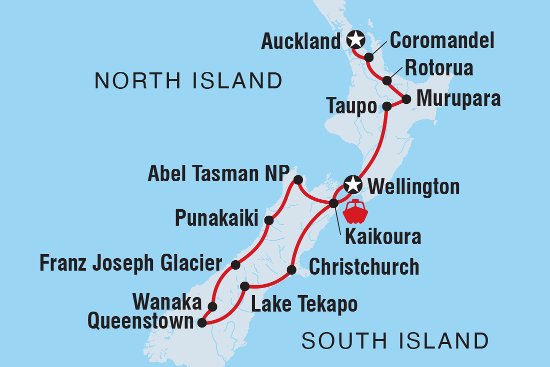tourhub | Intrepid Travel | Legendary New Zealand | Tour Map
