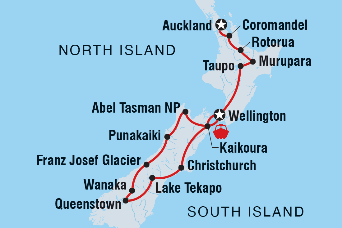 tourhub | Intrepid Travel | Legendary New Zealand | Tour Map