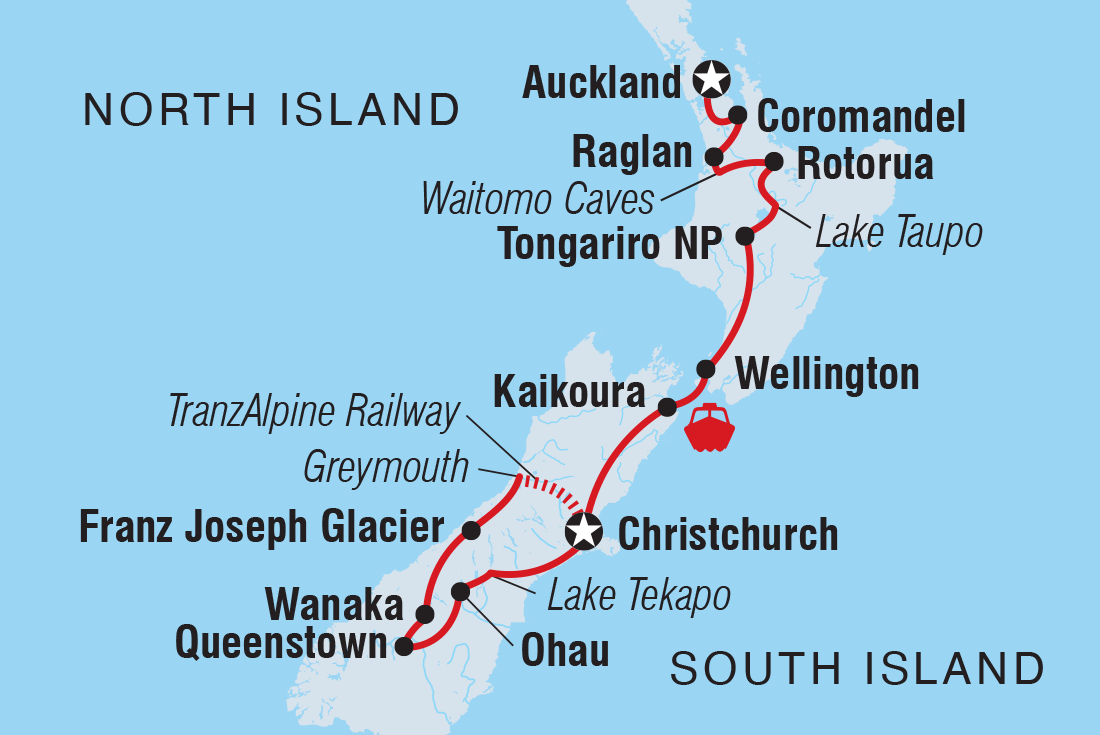 tourhub | Intrepid Travel | New Zealand Uncovered (Southbound)  | Tour Map