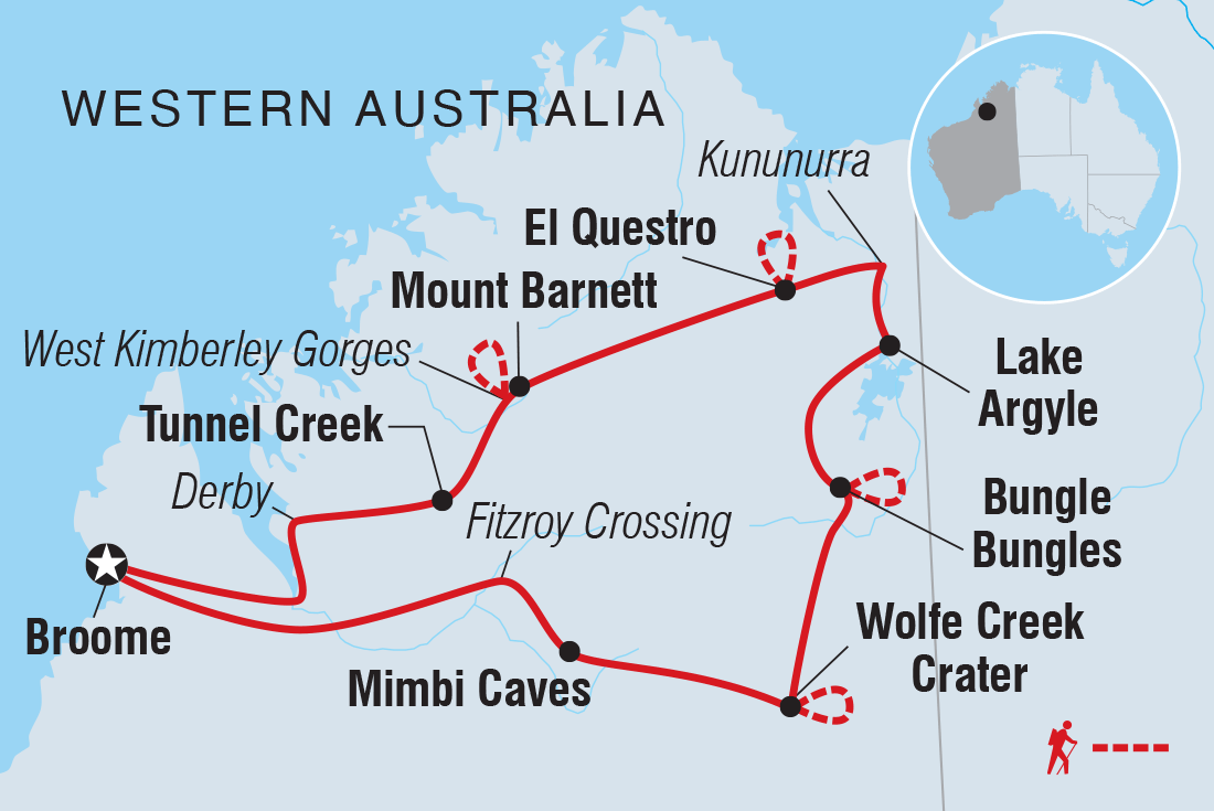 tourhub | Intrepid Travel | Walk Western Australia's Kimberley | Tour Map