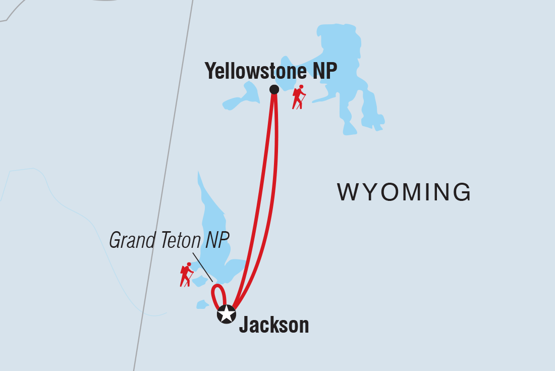 Yellowstone and Grand Teton Family Holiday Itinerary Map