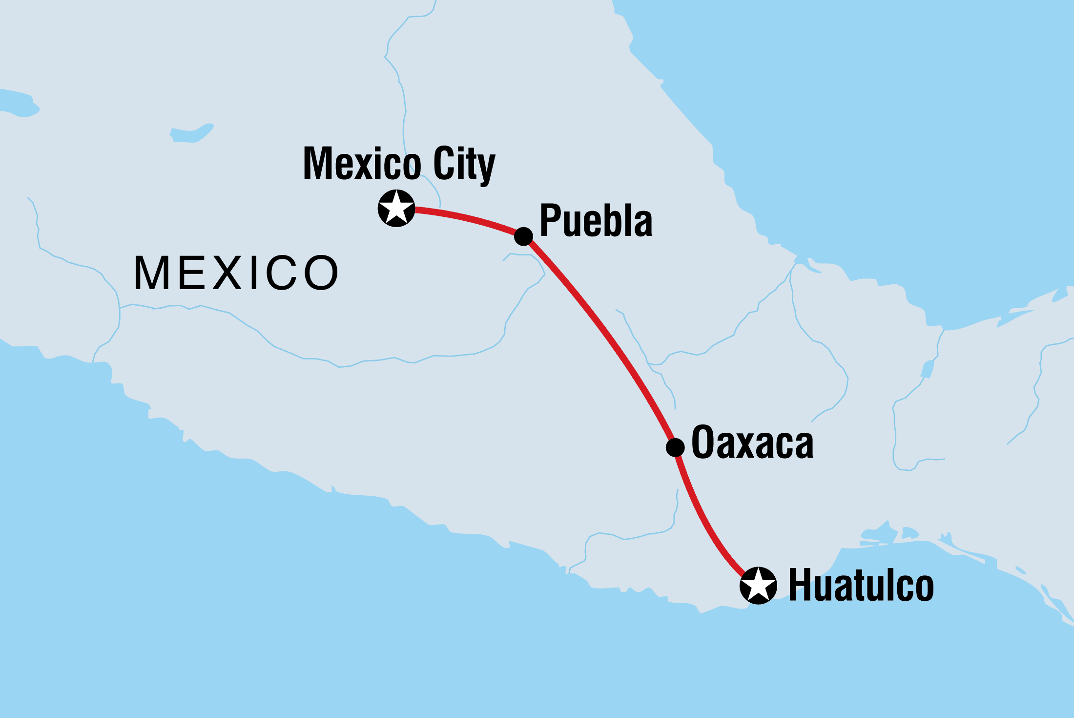 Mexico Real Food Adventure Itinerary Map