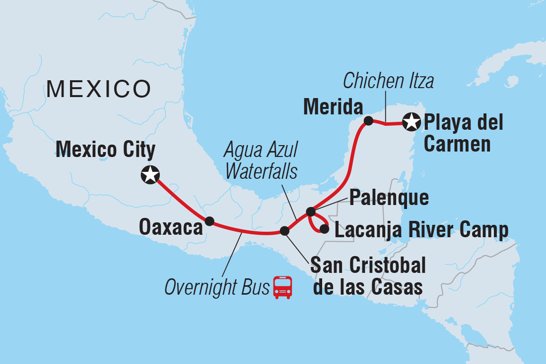 tourhub | Intrepid Travel | Real Mexico | Tour Map