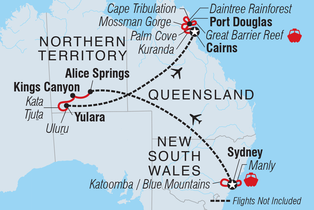 tourhub | Intrepid Travel | Best of Australia | Tour Map