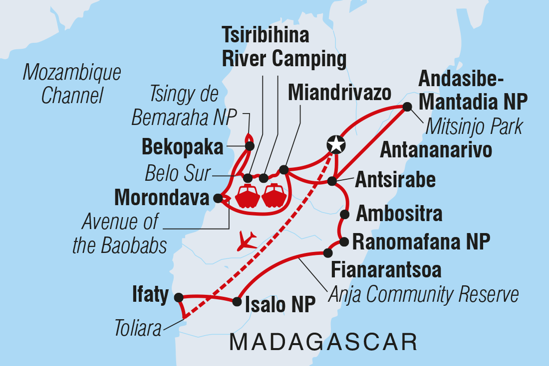 tourhub | Intrepid Travel | Madagascar in Depth  | Tour Map