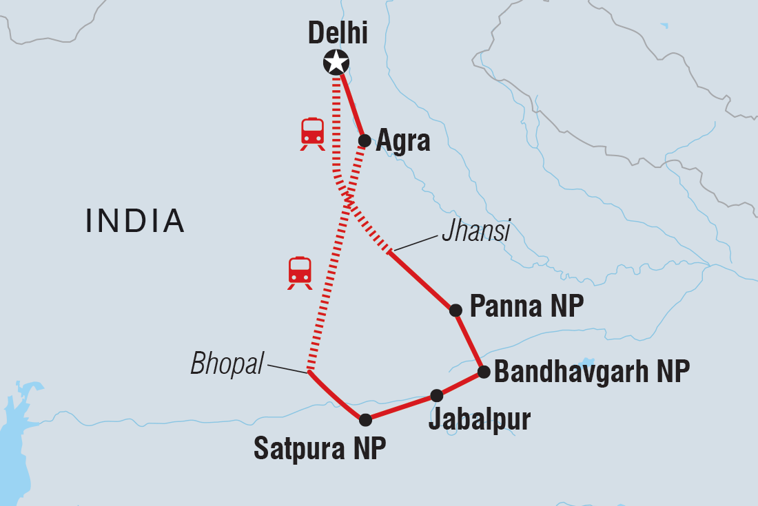 Premium India Safari Itinerary Map