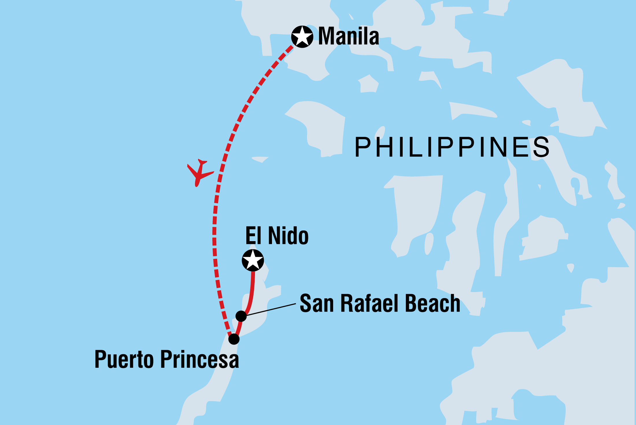 tourhub | Intrepid Travel | Philippines Palawan Island Getaway | Tour Map
