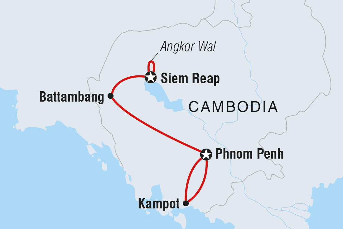 Cambodia Real Food Adventure Itinerary Map