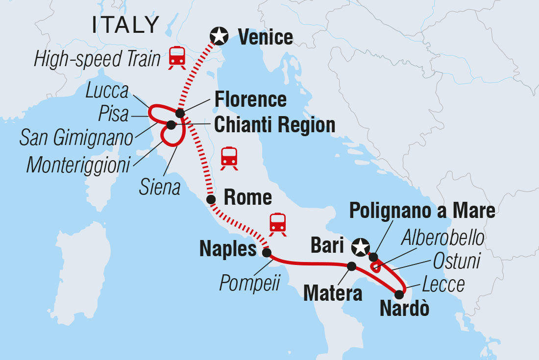 tourhub | Intrepid Travel | Premium Italy in Depth | Tour Map