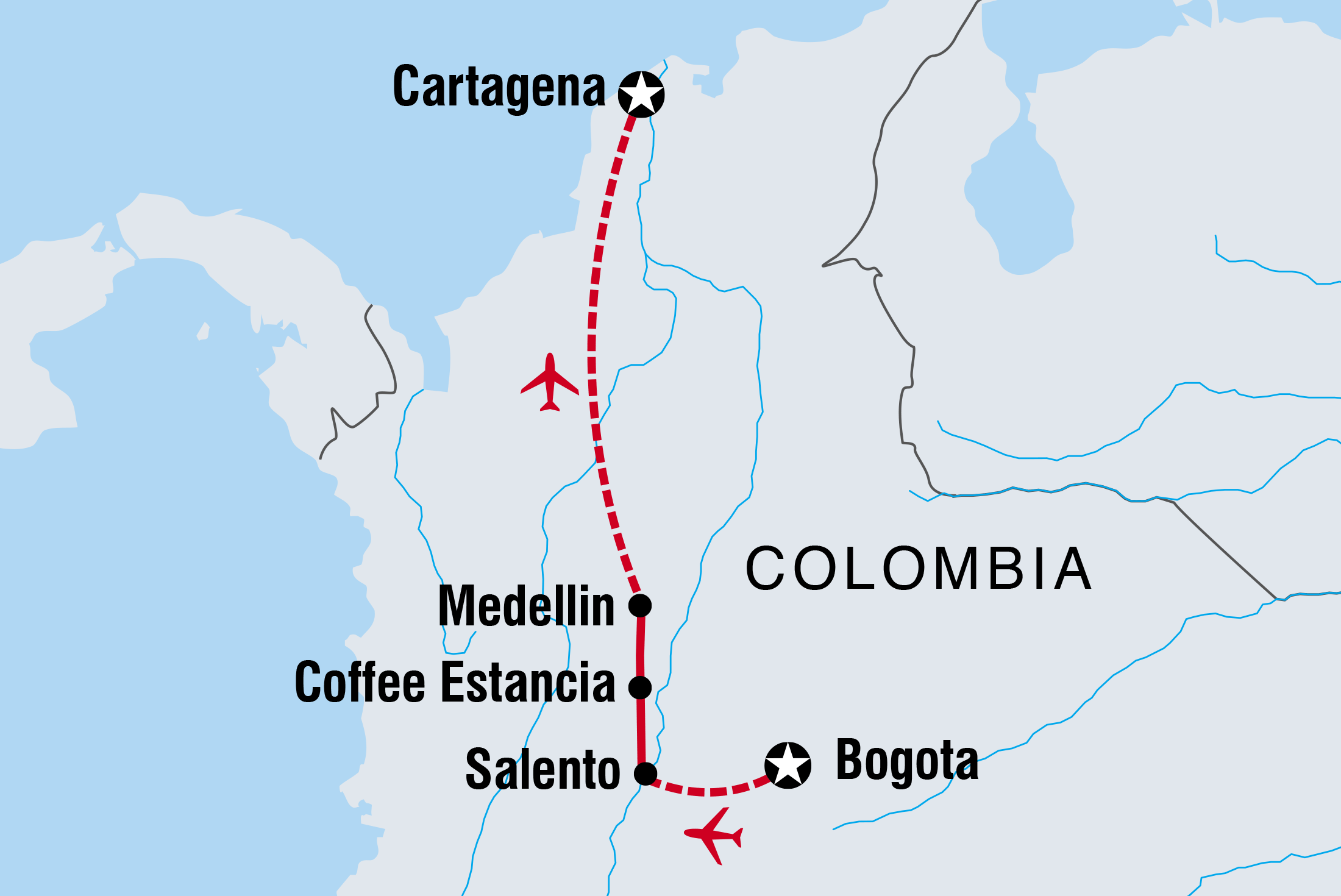 tourhub | Intrepid Travel | Cafe Colombia | Tour Map