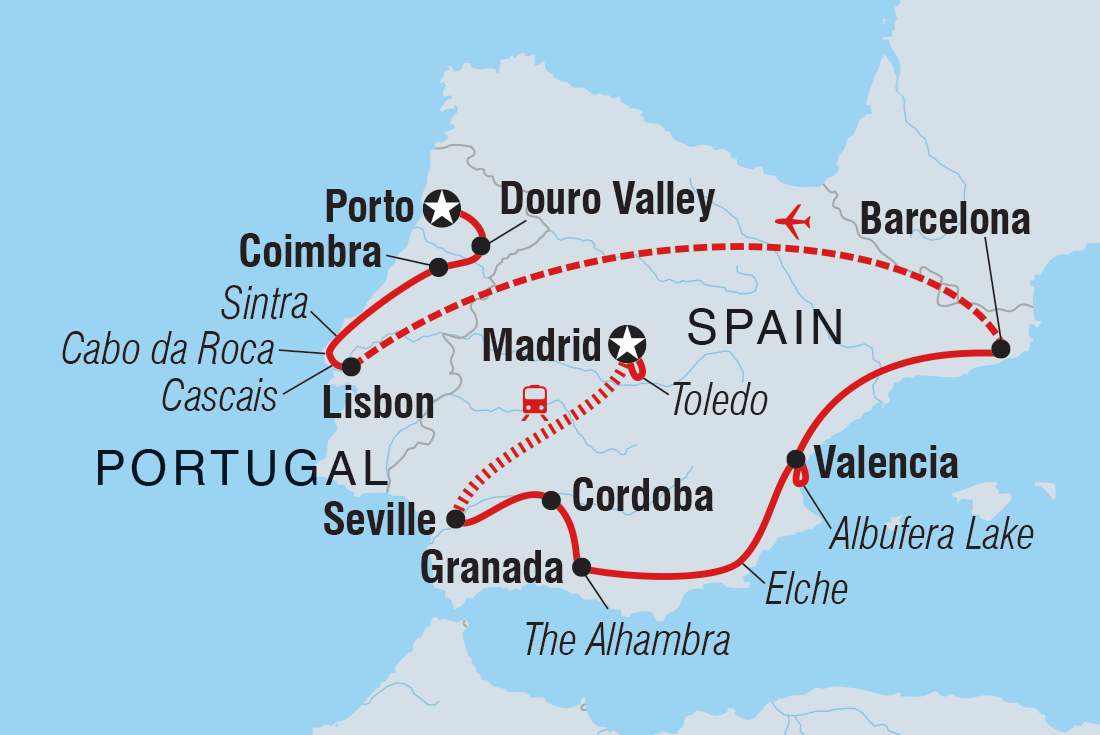 Premium Spain & Portugal Itinerary Map