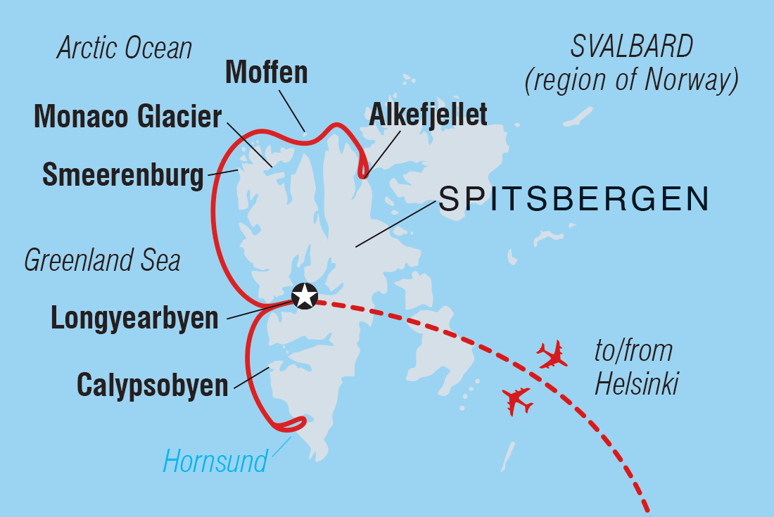 tourhub | Intrepid Travel | Svalbard Explorer: Best of High Arctic Norway | Tour Map