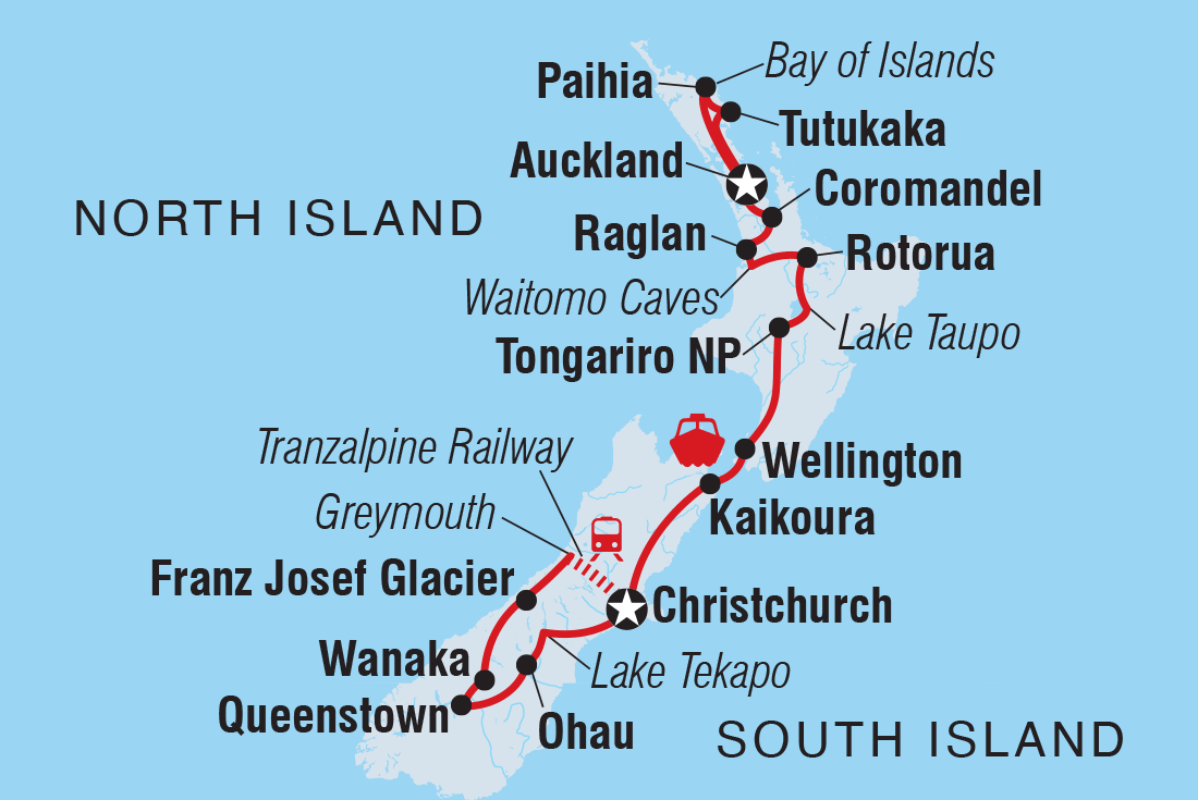 Ultimate New Zealand Itinerary Map