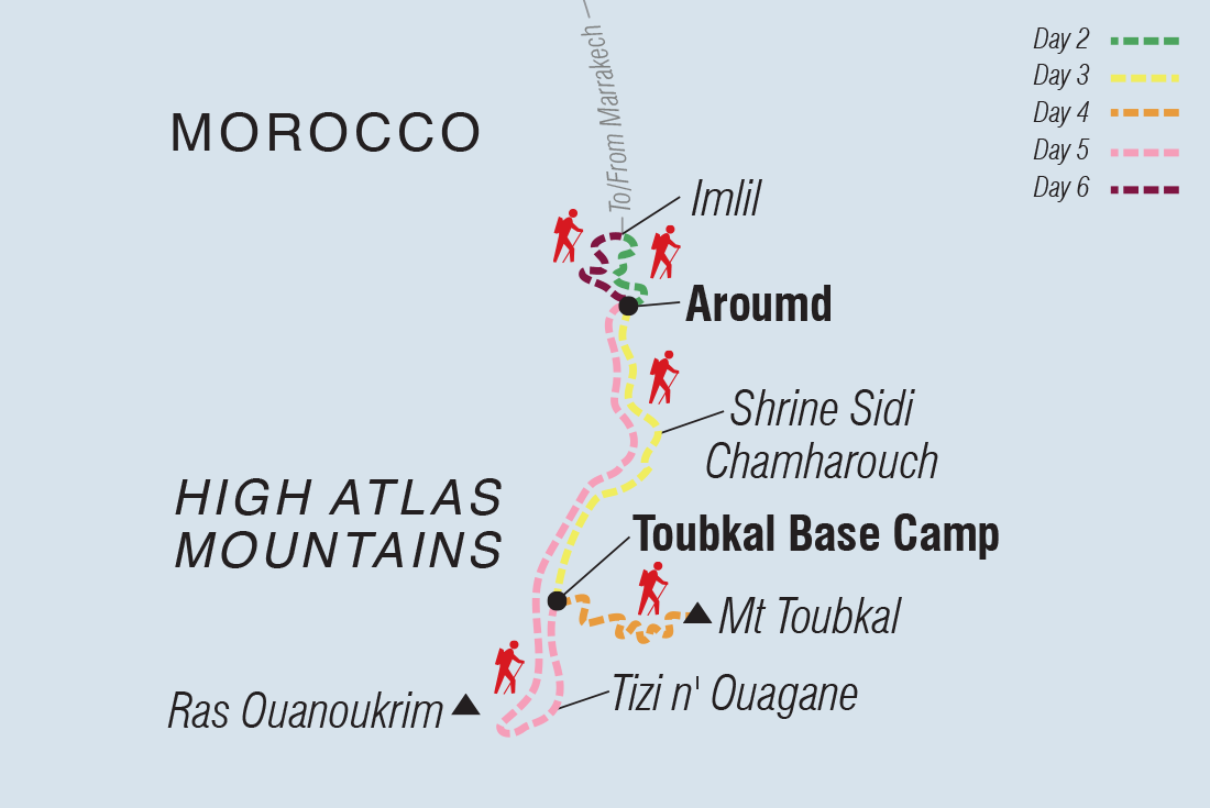 tourhub | Intrepid Travel | Mount Toubkal Winter Trek | Tour Map