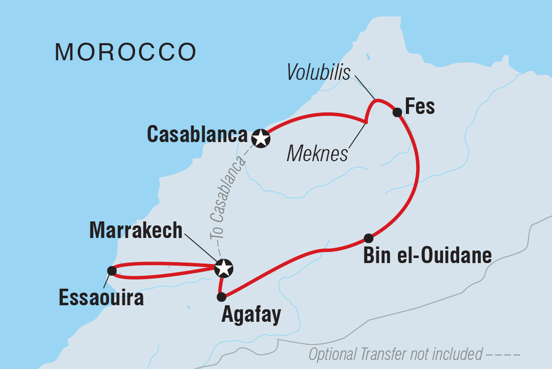 tourhub | Intrepid Travel | Premium Morocco Highlights with Essaouira | Tour Map