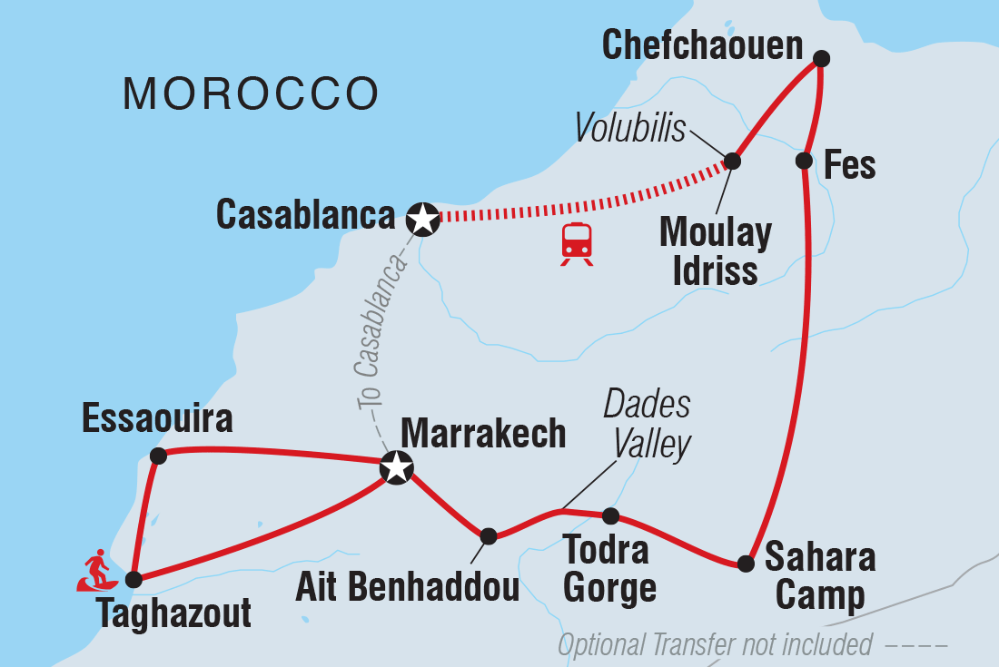 tourhub | Intrepid Travel | Epic Morocco | Tour Map