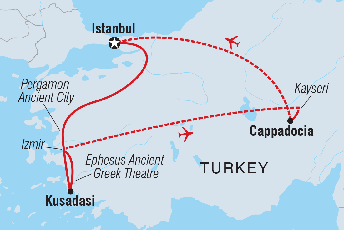 tourhub | Intrepid Travel | Premium Turkey | Tour Map