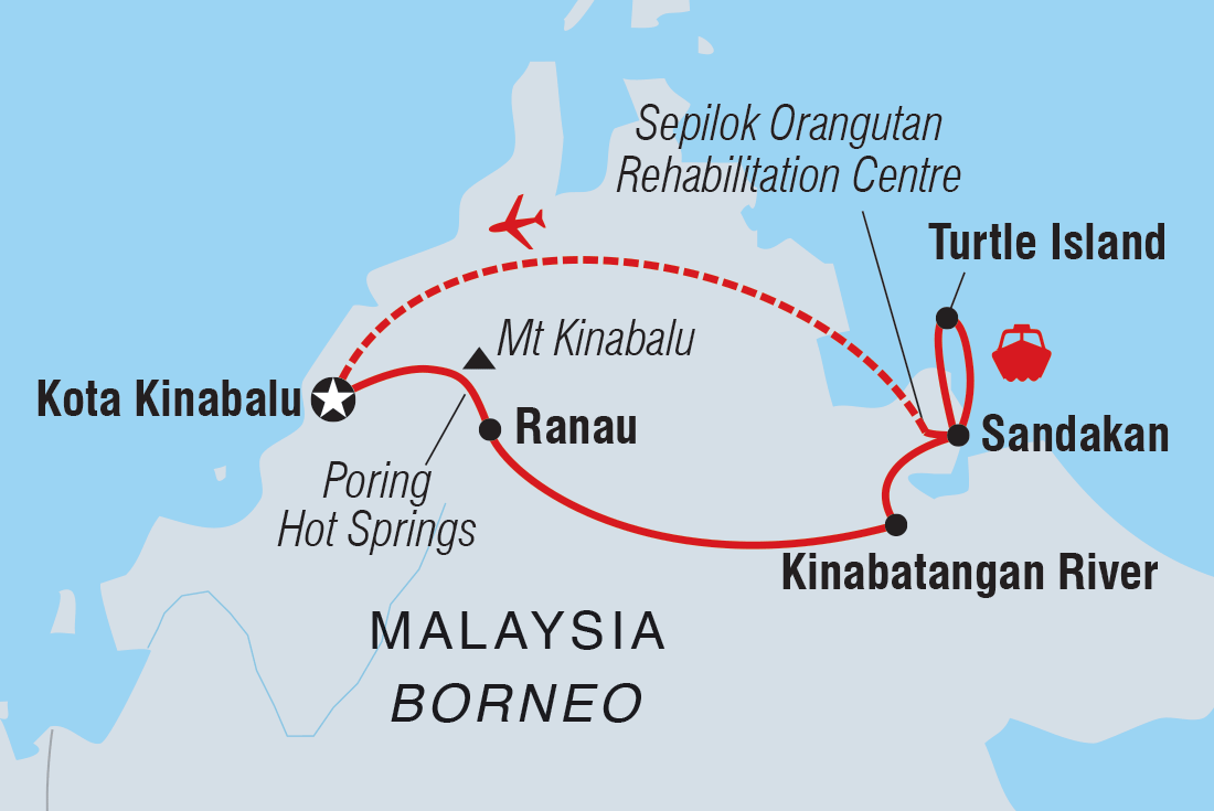 tourhub | Intrepid Travel | Borneo Family Holiday | Tour Map