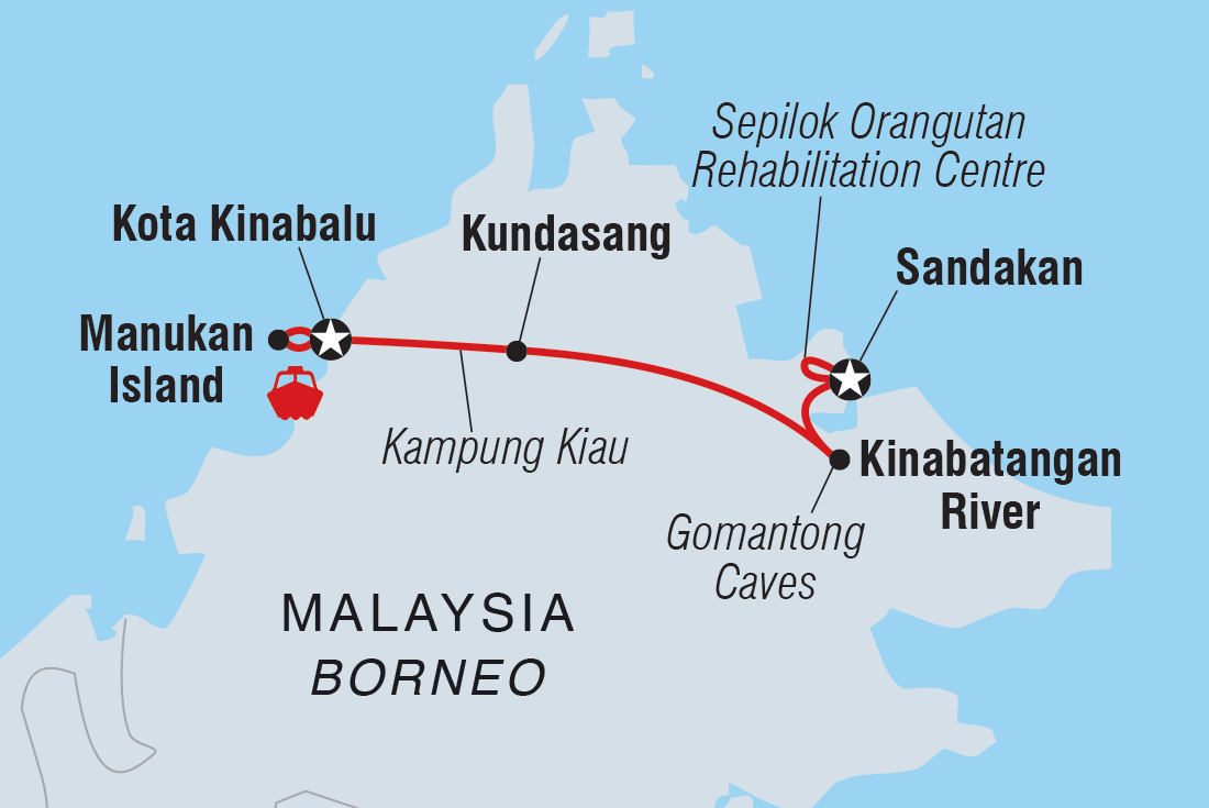 Classic Borneo Itinerary Map