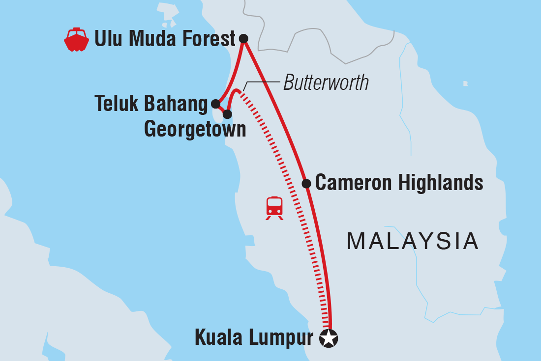 Malaysia Highlights Itinerary Map