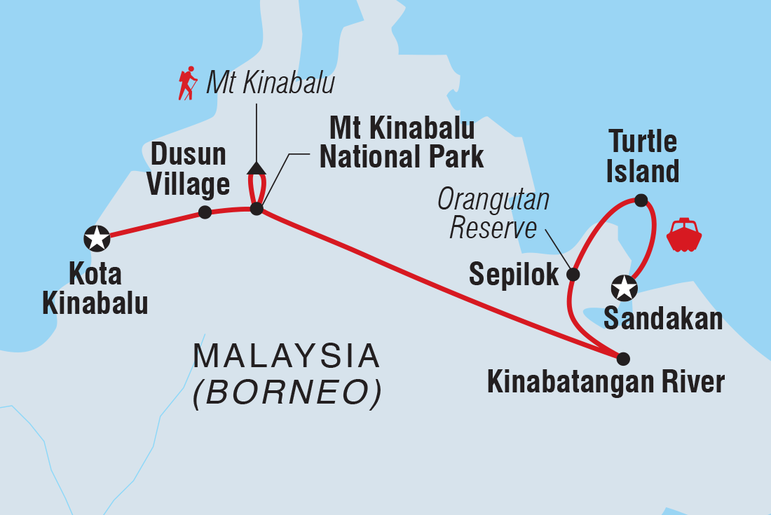 tourhub | Intrepid Travel | Sabah Adventure | Tour Map