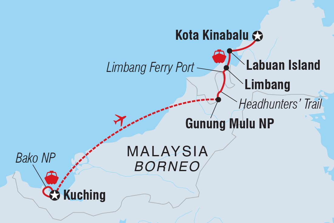 Wild Sarawak Itinerary Map