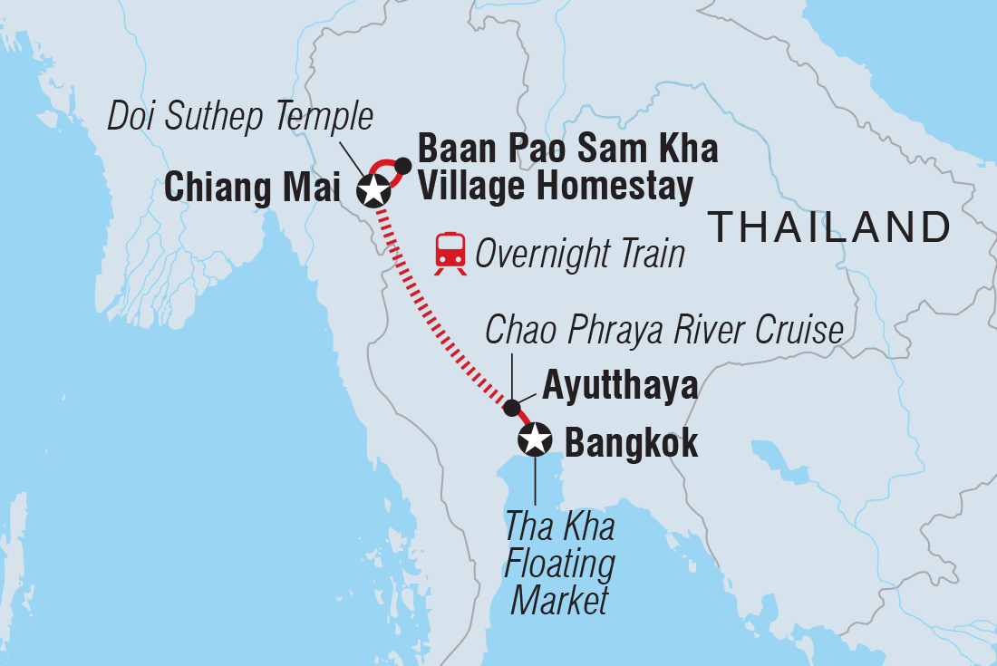 Thailand Real Food Adventure Itinerary Map