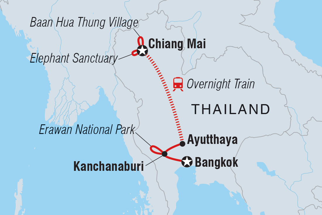 Thailand Family Holiday Itinerary Map