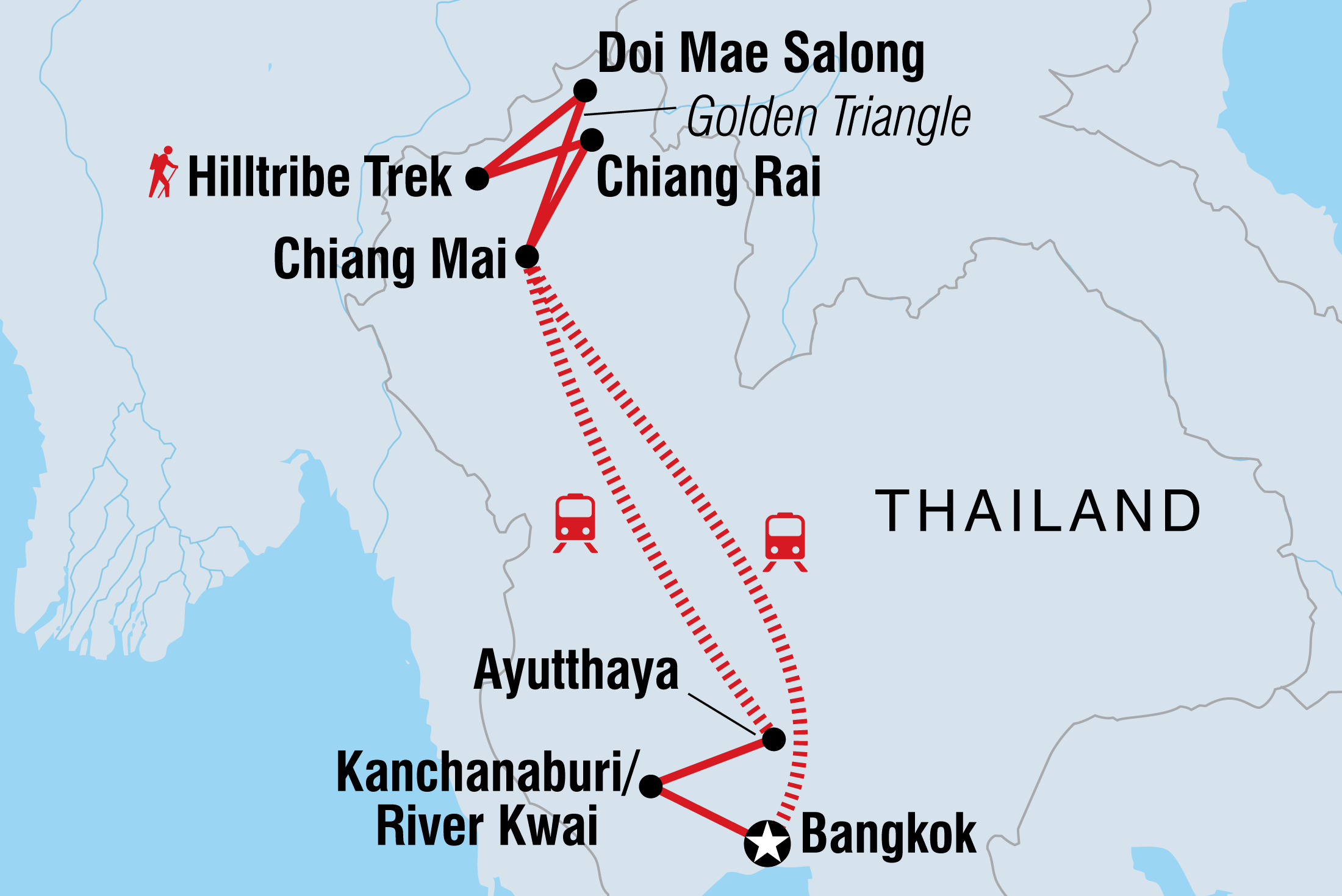 Beautiful Northern Thailand Itinerary Map