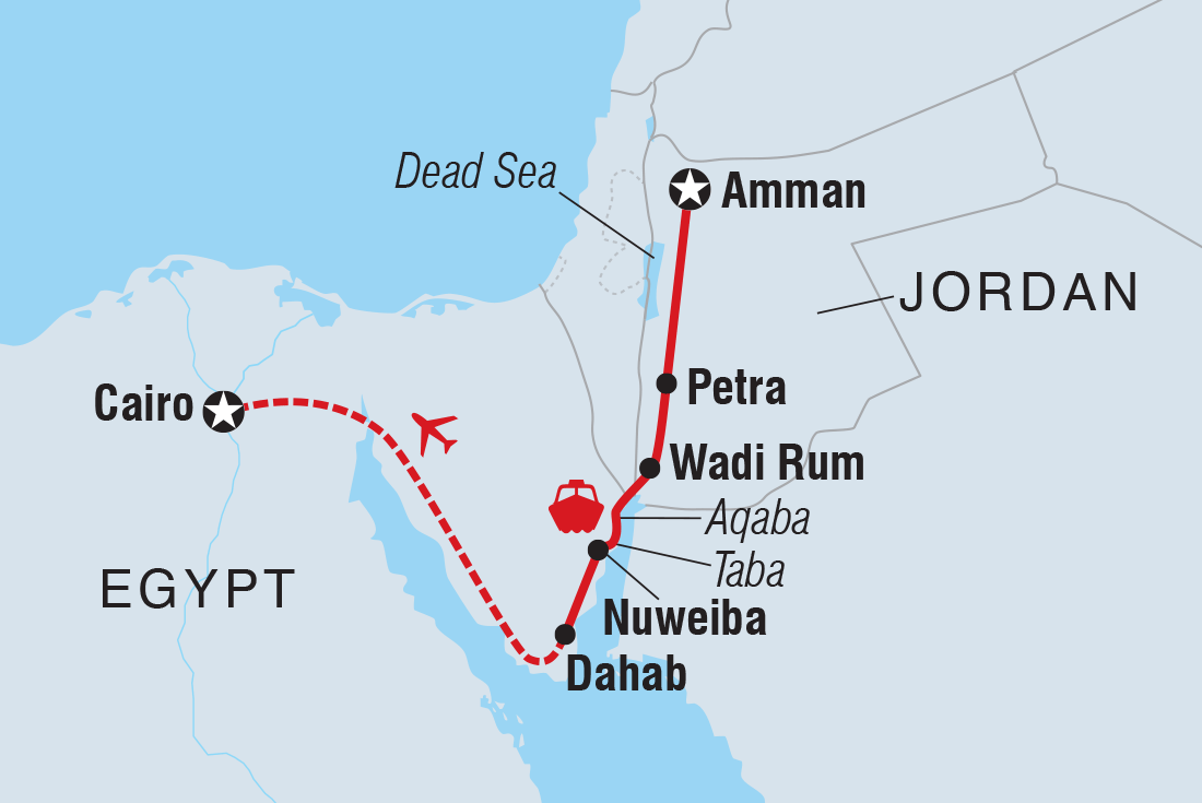 tourhub | Intrepid Travel | Jordan & Egypt Express | Tour Map