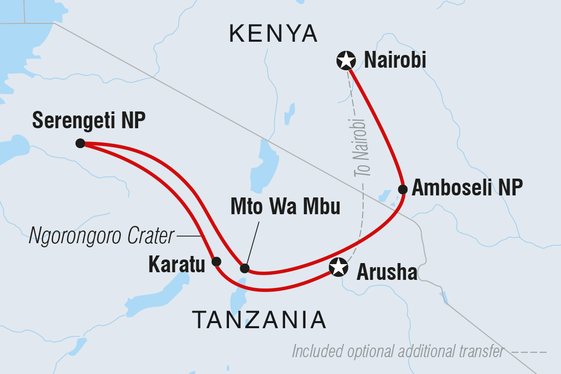 Serengeti Trail Itinerary Map