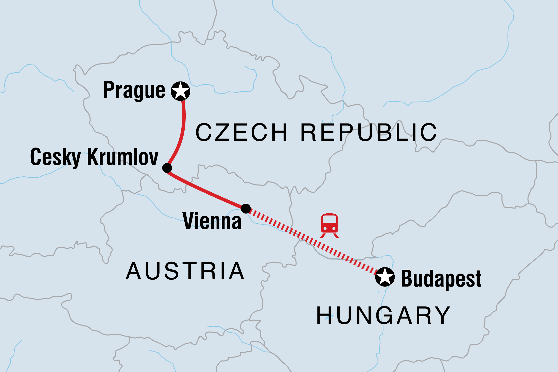 Highlights of Central Europe Itinerary Map